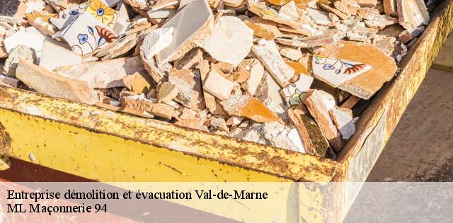 Entreprise démolition et évacuation 94 Val-de-Marne  ML Maçonnerie 94
