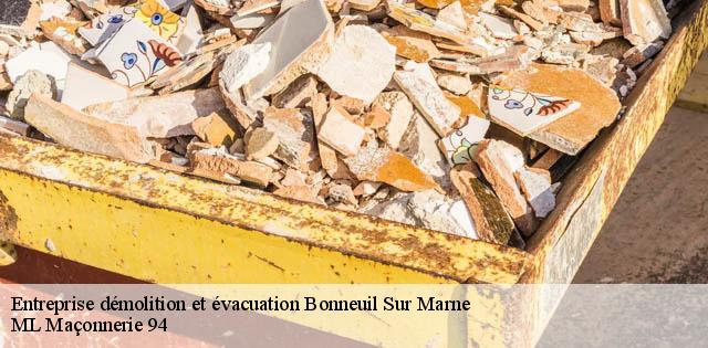 Entreprise démolition et évacuation  bonneuil-sur-marne-94380 ML Maçonnerie 94